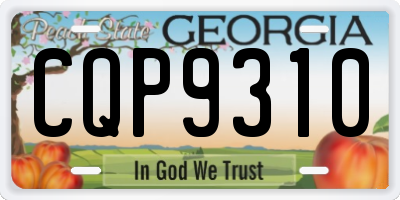 GA license plate CQP9310