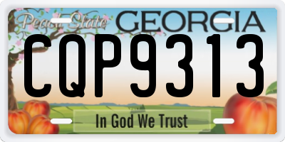 GA license plate CQP9313