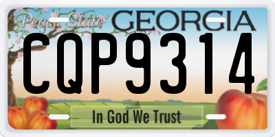 GA license plate CQP9314