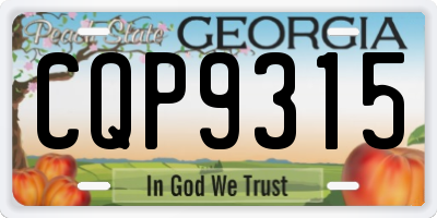 GA license plate CQP9315
