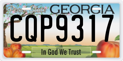 GA license plate CQP9317