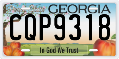 GA license plate CQP9318