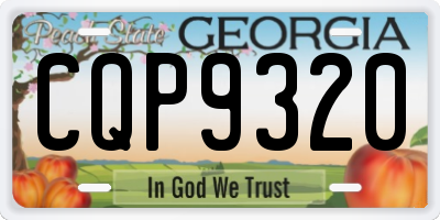 GA license plate CQP9320