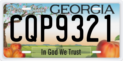 GA license plate CQP9321