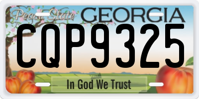 GA license plate CQP9325