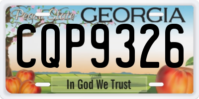 GA license plate CQP9326