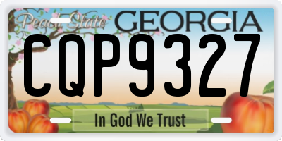 GA license plate CQP9327