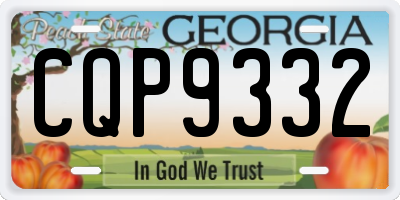 GA license plate CQP9332