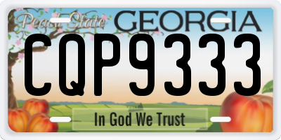 GA license plate CQP9333