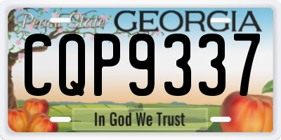 GA license plate CQP9337