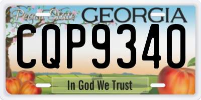 GA license plate CQP9340