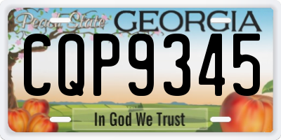 GA license plate CQP9345
