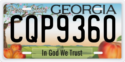GA license plate CQP9360