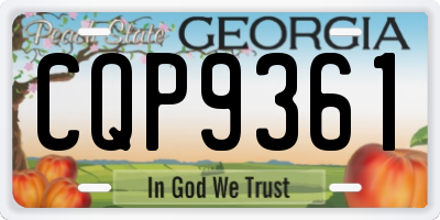 GA license plate CQP9361