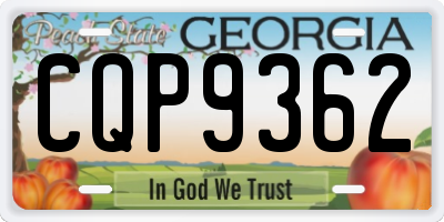 GA license plate CQP9362