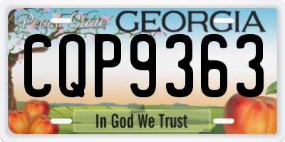 GA license plate CQP9363