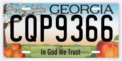 GA license plate CQP9366