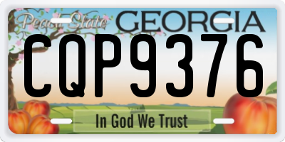 GA license plate CQP9376