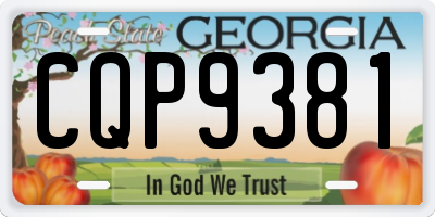 GA license plate CQP9381