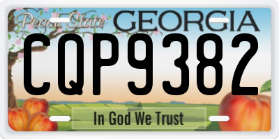 GA license plate CQP9382