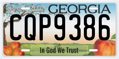 GA license plate CQP9386