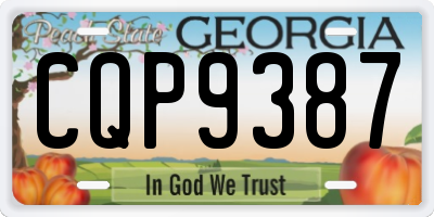 GA license plate CQP9387