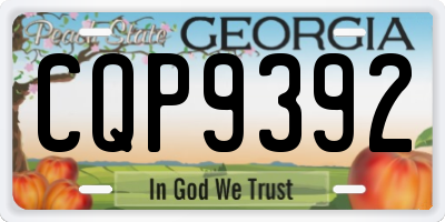 GA license plate CQP9392