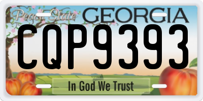 GA license plate CQP9393