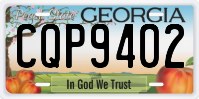 GA license plate CQP9402