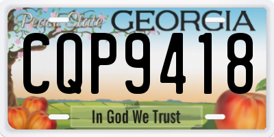 GA license plate CQP9418