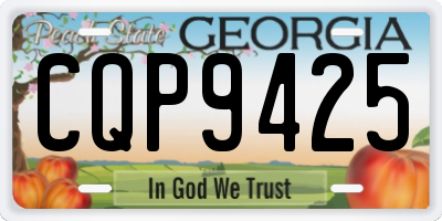 GA license plate CQP9425