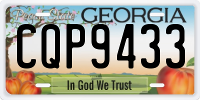 GA license plate CQP9433