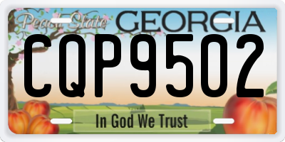 GA license plate CQP9502