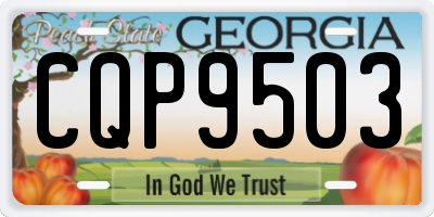 GA license plate CQP9503