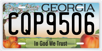 GA license plate CQP9506