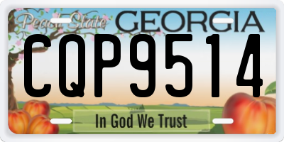 GA license plate CQP9514