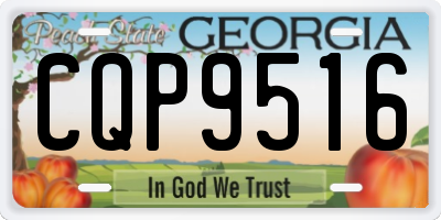 GA license plate CQP9516