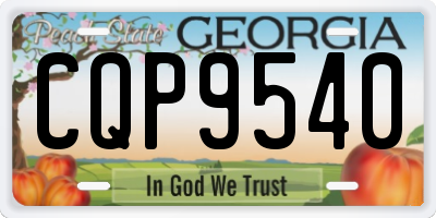 GA license plate CQP9540
