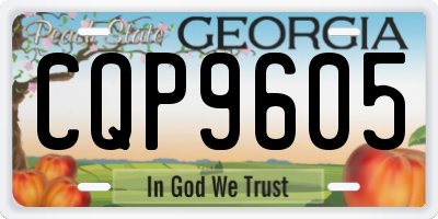 GA license plate CQP9605