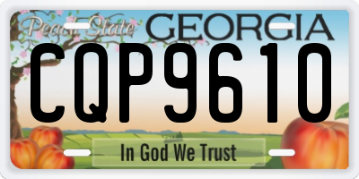 GA license plate CQP9610