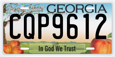 GA license plate CQP9612