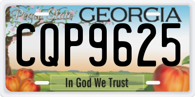 GA license plate CQP9625