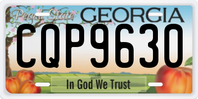 GA license plate CQP9630