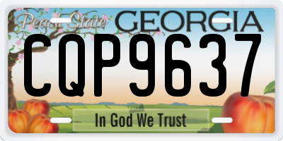 GA license plate CQP9637