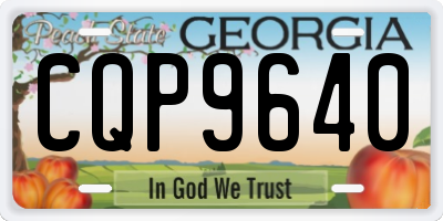 GA license plate CQP9640