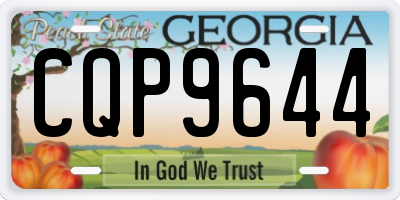 GA license plate CQP9644