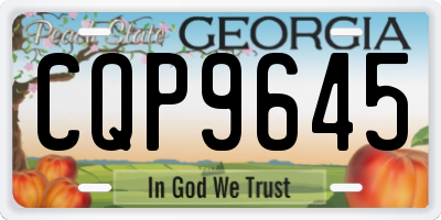 GA license plate CQP9645