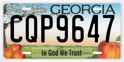 GA license plate CQP9647