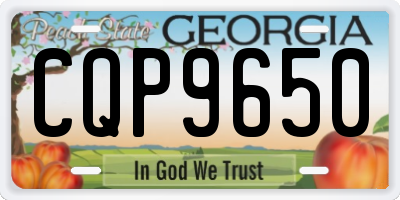 GA license plate CQP9650