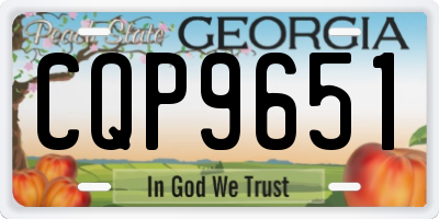 GA license plate CQP9651